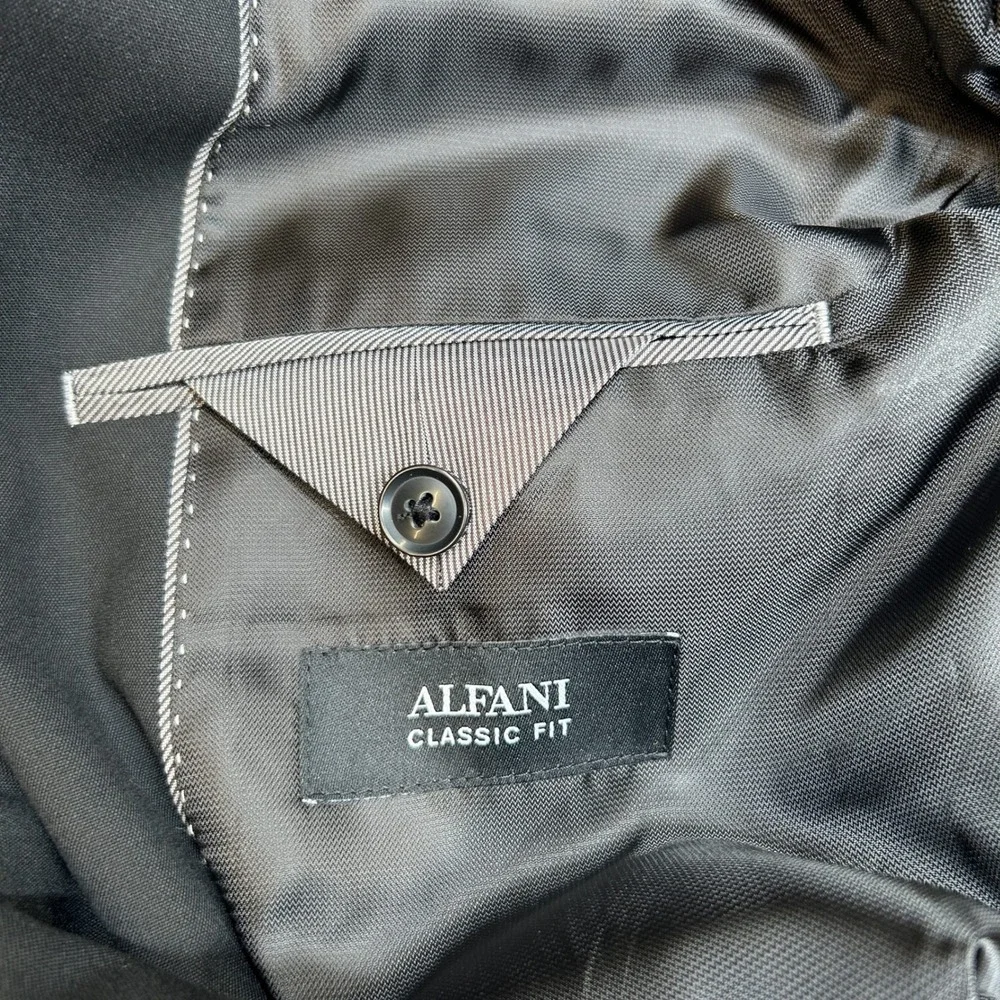 Alfani‎ Suit Jacket Mens 44S 44 Black Blazer Classic Fit Eco-Friendly $360